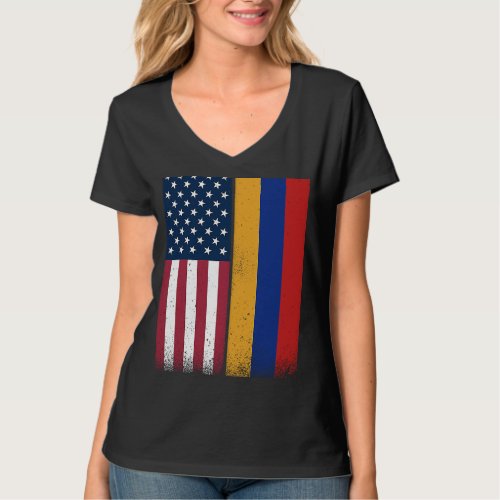 Armenia  Armenian American Flags Proud USA Armenia T_Shirt