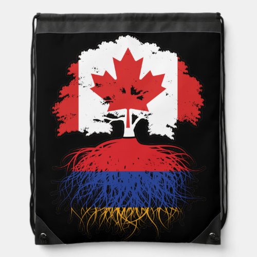 Armenia Armenian Canadian Canada Tree Roots Flag Drawstring Bag