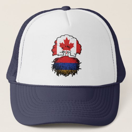 Armenia Armenian Canadian Canada Tree Roots Flag Trucker Hat