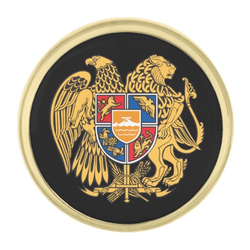 Armenia  Armenian Coat of Arms Flag  business Gold Finish Lapel Pin