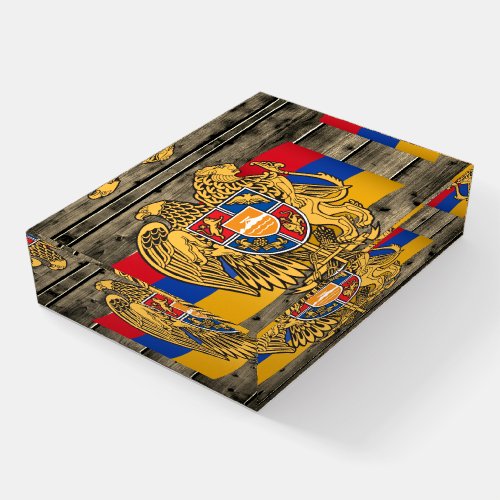 Armenia  Armenian Coat of Arms flag  patriotic Paperweight