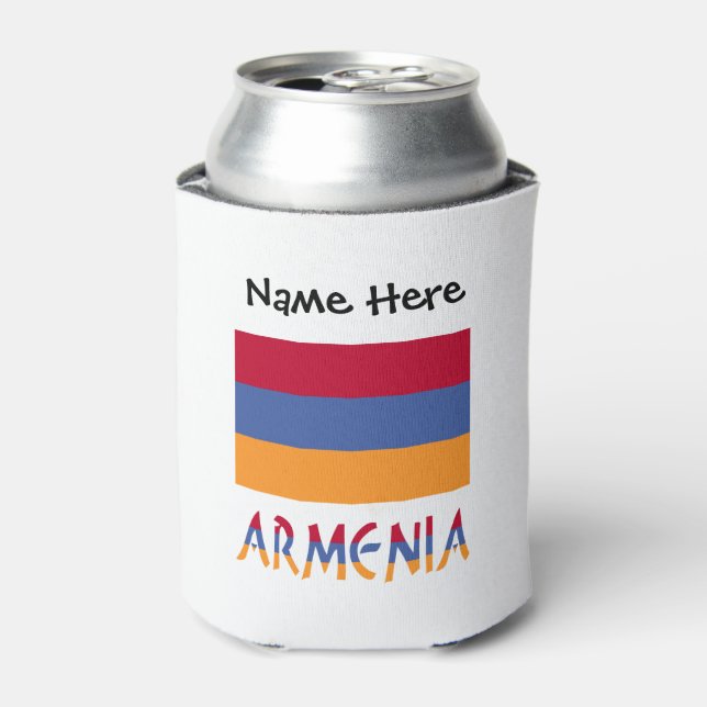 Armenia Armenian Flag Black Personalization  Can Cooler (Can Front)