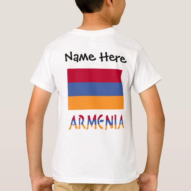 Armenia Armenian Flag Black Personalization  T-Shirt (Back)