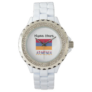 Armenia Armenian Flag Black Personalization  Watch