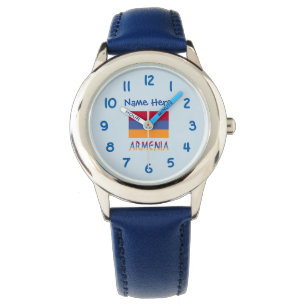 Armenia Armenian Flag Blue Personalization  Watch