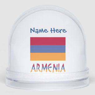 Armenia Armenian Flag Blue Personalized Snow Globe