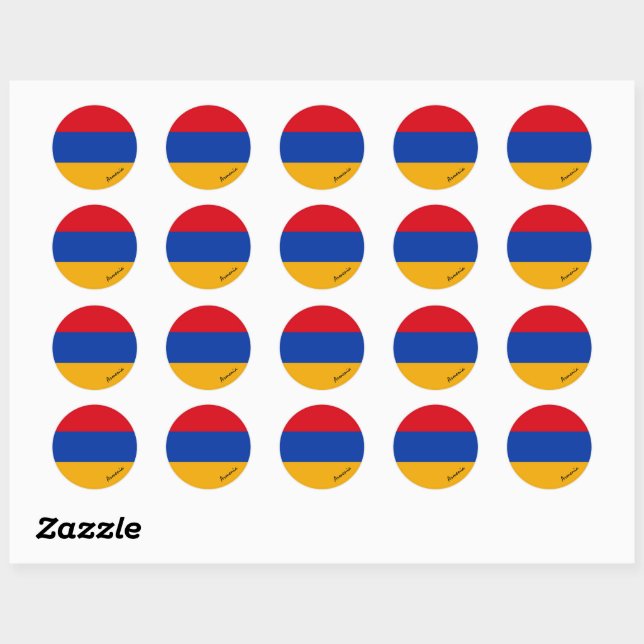 Armenia & Armenian flag patriots, holiday / sports Classic Round Sticker (Sheet)