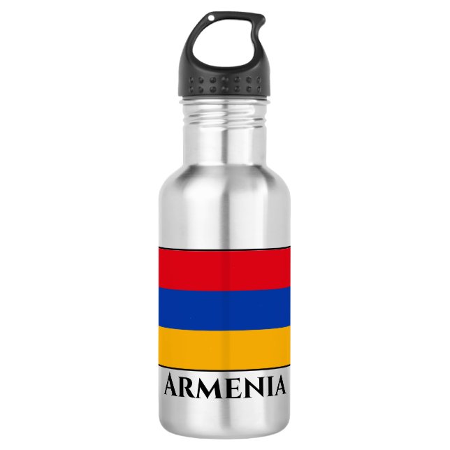 Armenia (Armenian) Flag Stainless Steel Water Bottle (Front)