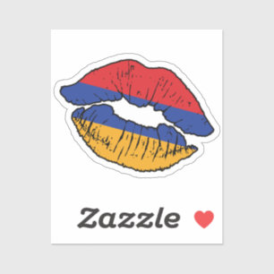 Armenia Armenian Lipstick Love Flag Sticker