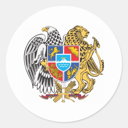 Armenia Coat Of Arms Classic Round Sticker