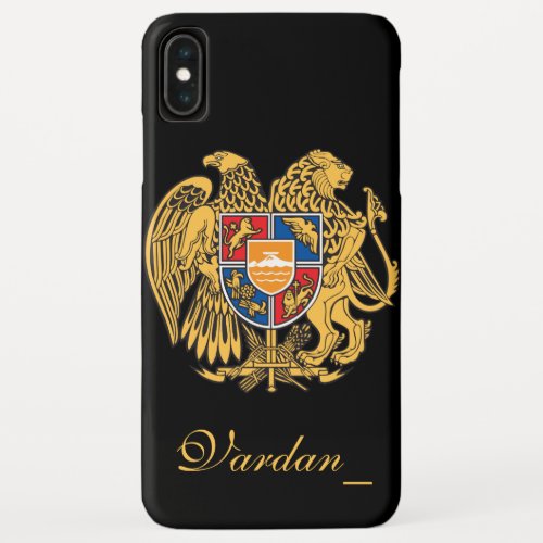 Armenia Coat of Arms Personalized iPhone XS Max Case