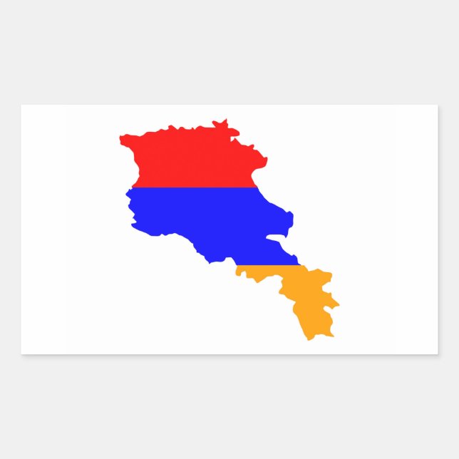 armenia country flag map shape symbol rectangular sticker (Front)