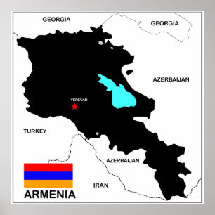 armenia country political map flag poster