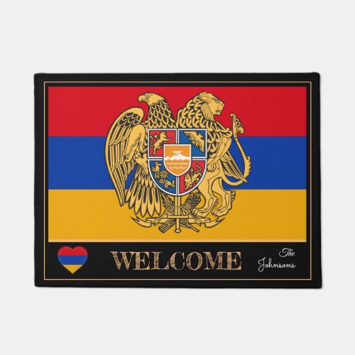 Armenia Emblem  Armenian Flag mats sport Welcome