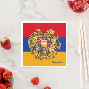 Armenia, Emblem & Armenian Flag party /sports Napkins