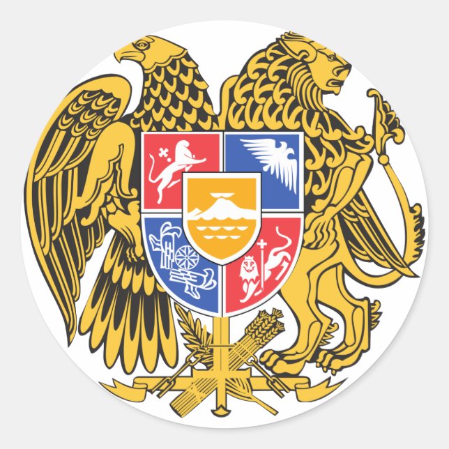 armenia emblem classic round sticker (Front)