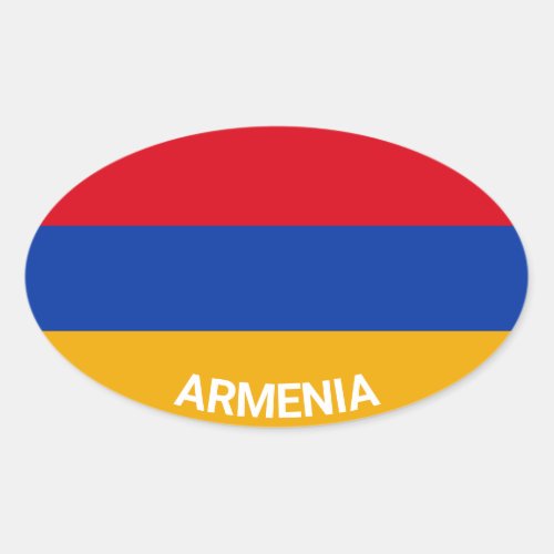 Armenia Eurio_Style Oval Flag With Name Oval Sticker