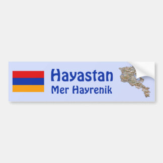 Armenia Flag and Map Bumper Sticker