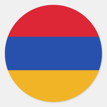 Armenia Flag Classic Round Sticker by FlagGallery at Zazzle