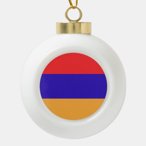 Armenia Flag Emblem Ceramic Ball Christmas Ornament