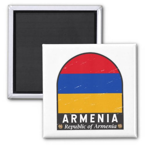 Armenia Flag Emblem Distressed Vintage  Magnet