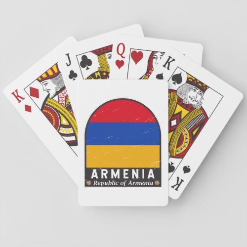 Armenia Flag Emblem Distressed Vintage  Poker Cards