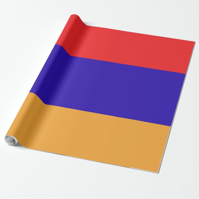 Armenia Flag Emblem Wrapping Paper (Unrolled)