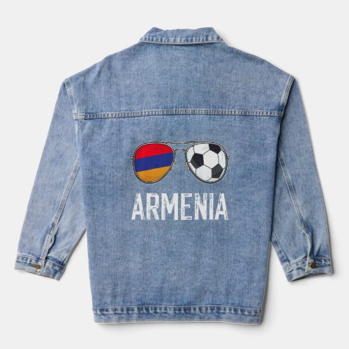 Armenia Flag  Football Sunglass Armenian Fan  Denim Jacket