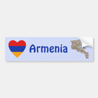 Armenia Flag Heart + Map Bumper Sticker