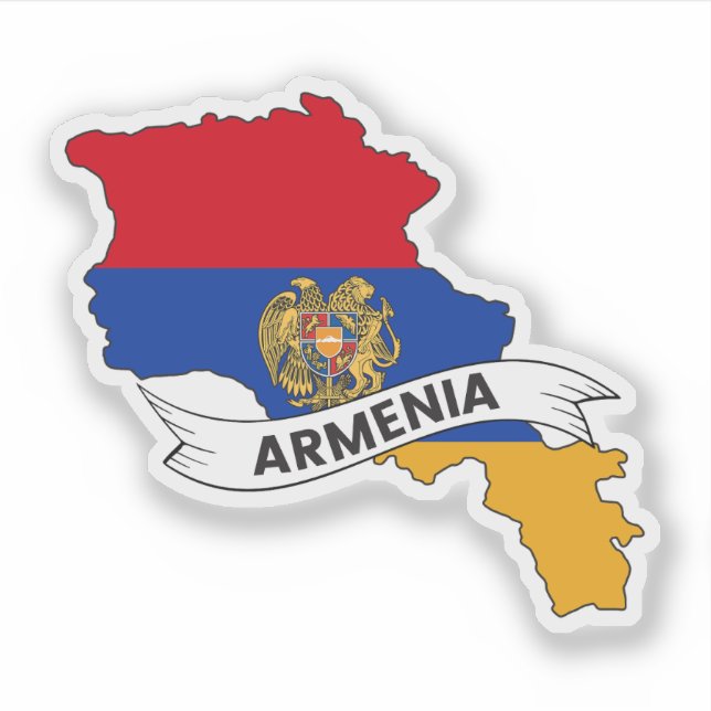 Armenia Flag Map Sticker (Front)