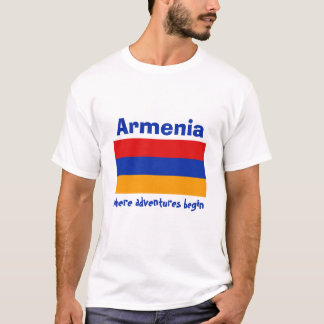 Armenia Flag + Map + Text T-Shirt