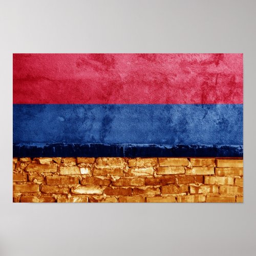 Armenia flag on wall poster