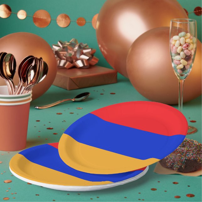 Armenia flag paper plates (Multi)