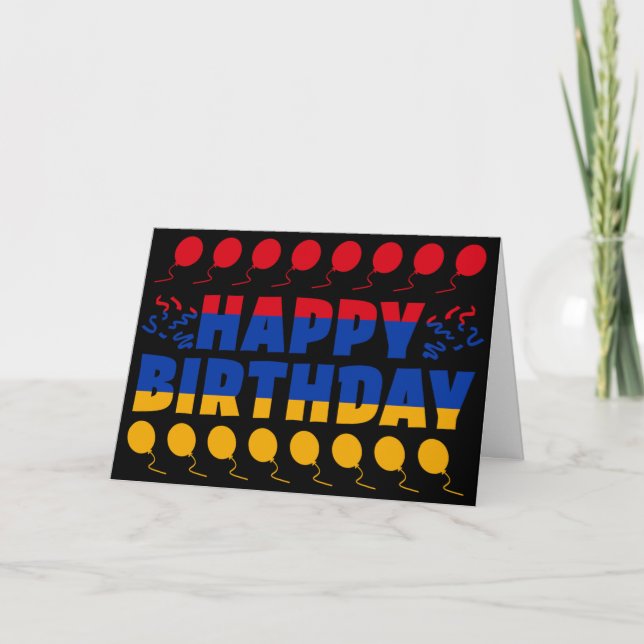 Armenia Flag Patriotic Birthday Card (Front)
