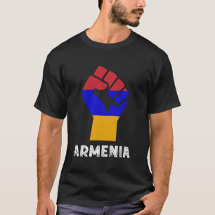 Armenia Flag Power Armenian Pride Hand Fist Armeni T-Shirt
