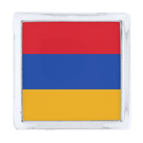 Armenia Flag Silver Finish Lapel Pin