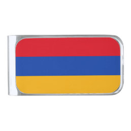 Armenia Flag Silver Finish Money Clip