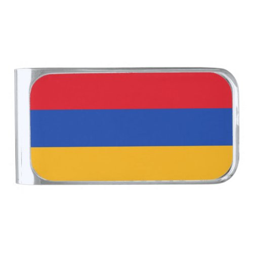 Armenia Flag Silver Finish Money Clip