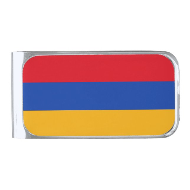 Armenia Flag Silver Finish Money Clip (Front)