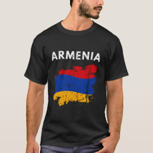 Armenia Flag Vintage Retro Armenian Country Map Gi T-Shirt