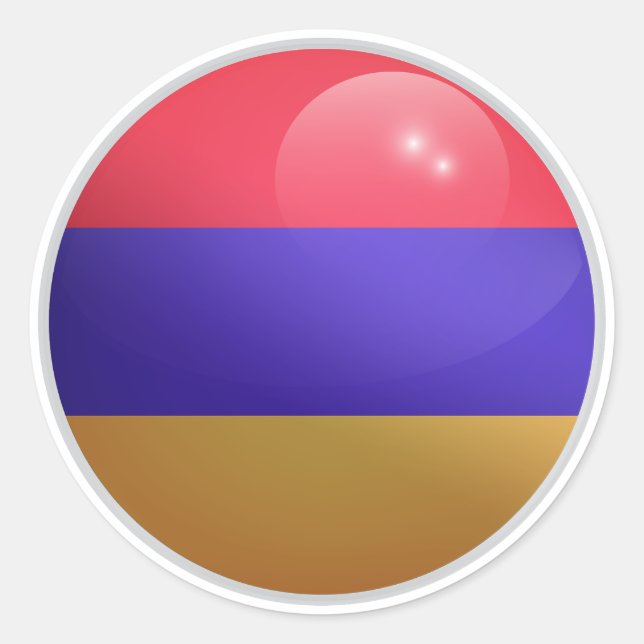 Armenia Glossy Circle Flag Classic Round Sticker (Front)