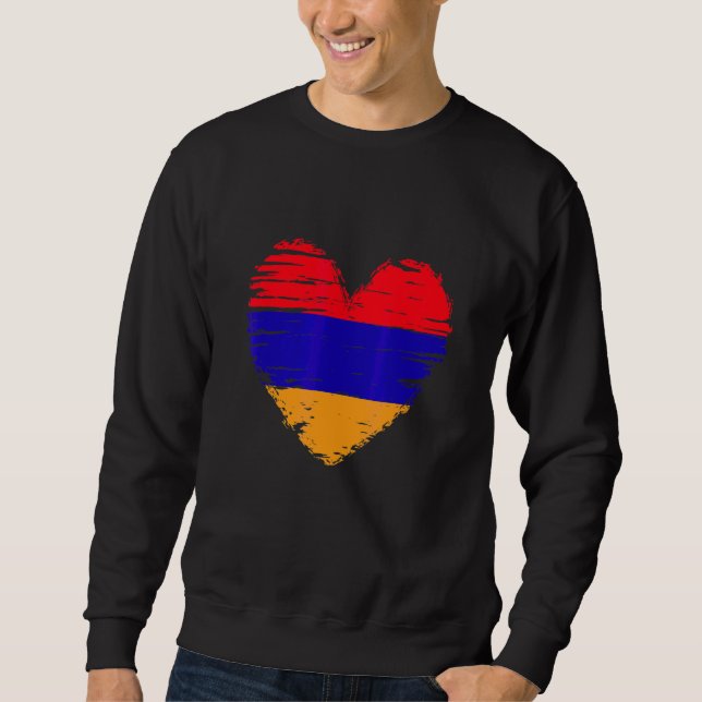 Armenia Heart Armenian Flag Armenian Pride Sweatshirt (Front)