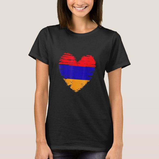 Armenia Heart Armenian Flag Armenian Pride T-Shirt (Front)