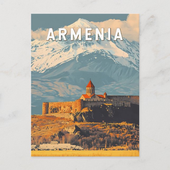 Armenia Illustration Travel Art Vintage Postcard (Front)
