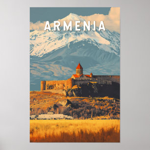 Armenia Illustration Travel Art Vintage Poster