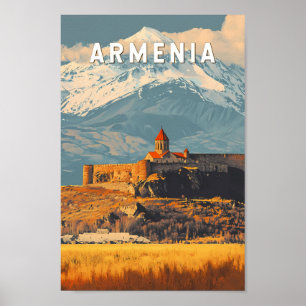 Armenia Illustration Travel Art Vintage Poster