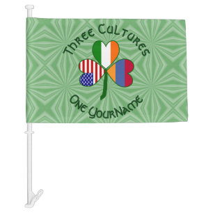 Armenia Ireland USA Shamrock Flag Personalize