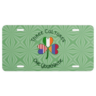 Armenia Ireland USA Shamrock Flag Personalize License Plate