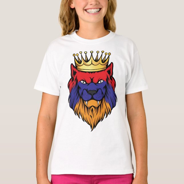 Armenia Lion King Flag  T-Shirt (Front)