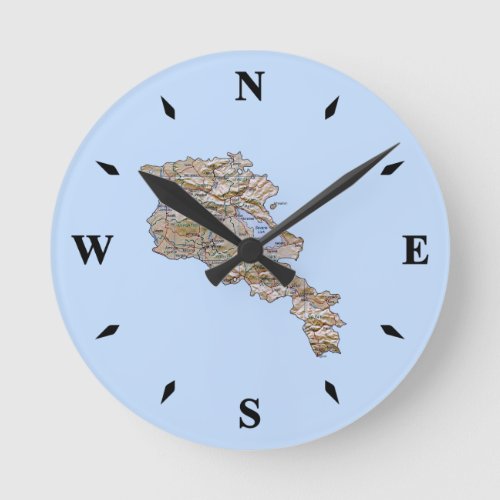 Armenia Map Clock